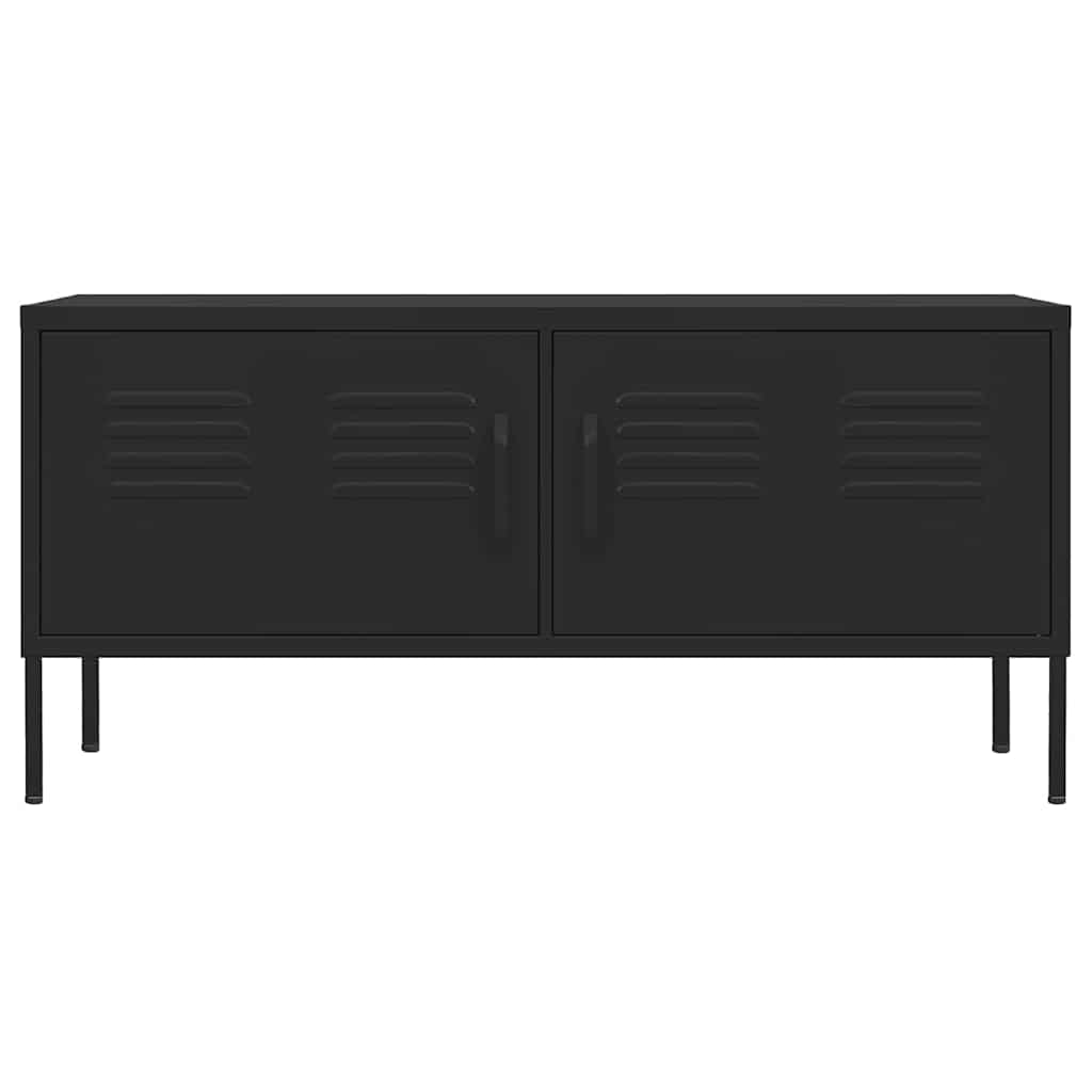 Mobile TV Nero 105x35x50 cm in Acciaio