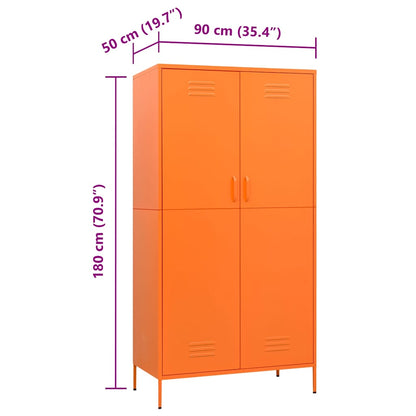 Armadio Arancione 90x50x180 cm in Acciaio