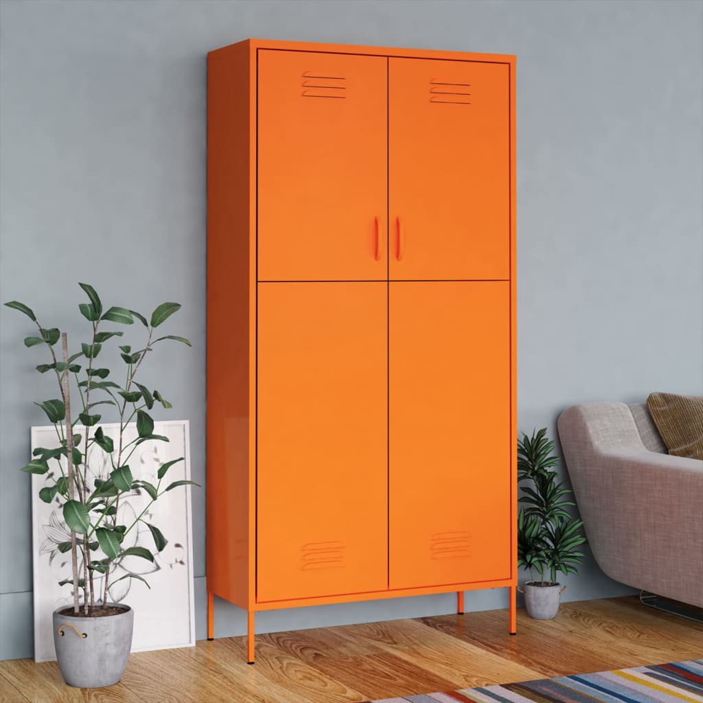 Armadio Arancione 90x50x180 cm in Acciaio - homemem39
