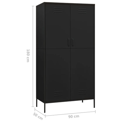 Armadio Nero 90x50x180 cm in Acciaio - homemem39