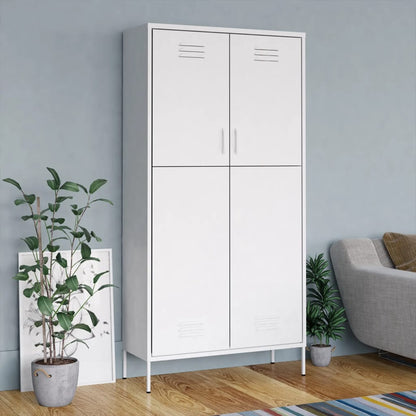 Armadio Bianco 90x50x180 cm in Acciaio - homemem39