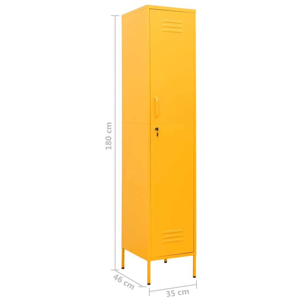 Armadio Giallo Senape 35x46x180 cm in Acciaio