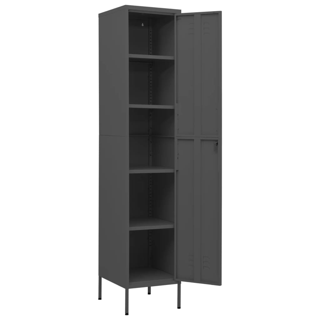 Anthracite wardrobe 35x46x180 cm in steel