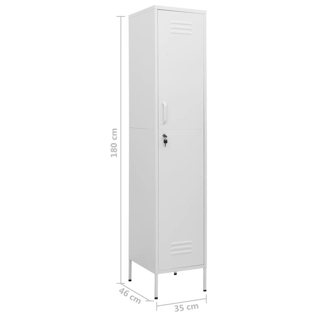 Armadio Bianco 35x46x180 cm in Acciaio