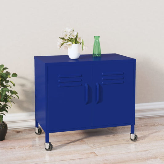 Armadietto Blu Marino 60x35x56 cm in Acciaio | homemem39