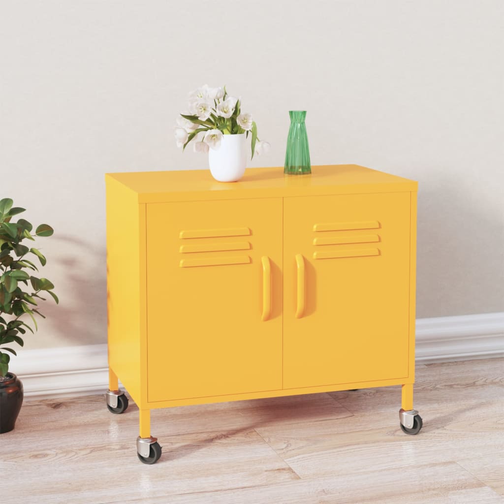 Armadietto Giallo Senape 60x35x56 cm in Acciaio | homemem39