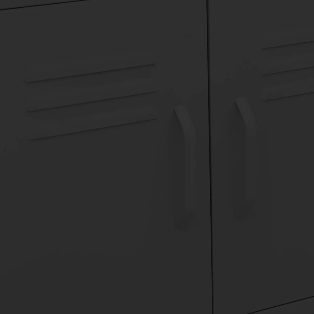 Armadietto Nero 60x35x56 cm in Acciaio | homemem39