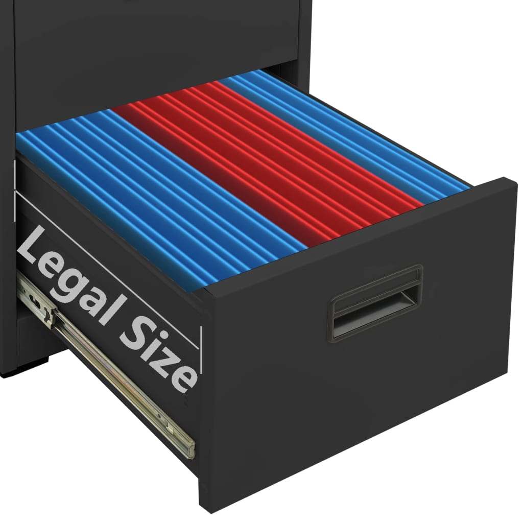 Schedario Antracite 46x62x102,5 cm in Acciaio - homemem39