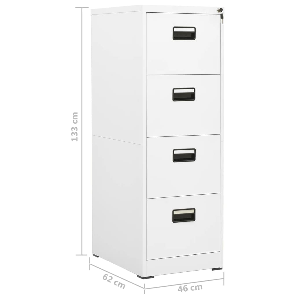 Armadio Classificatore Bianco 46x62x133 cm in Acciaio - homemem39