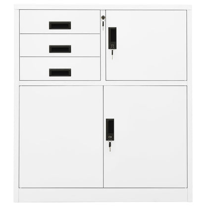 Armadio per Ufficio Bianco 90x40x102 cm in Acciaio | homemem39