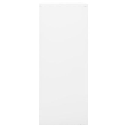 Armadio per Ufficio Bianco 90x40x102 cm in Acciaio