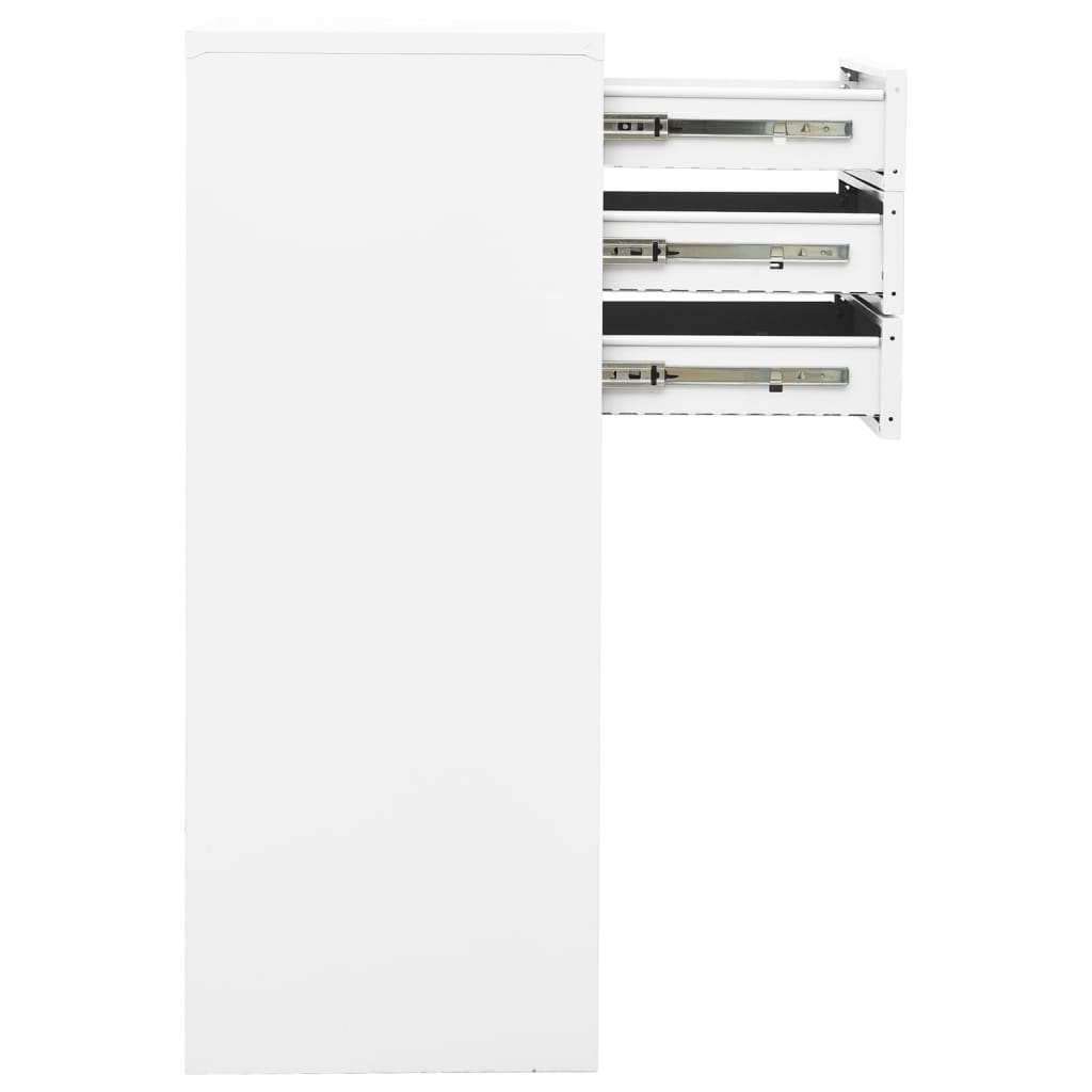 Armadio per Ufficio Bianco 90x40x102 cm in Acciaio