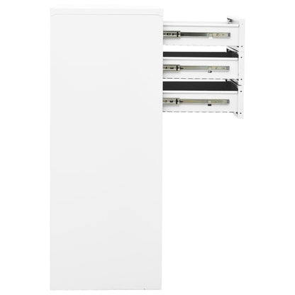 Armadio per Ufficio Bianco 90x40x102 cm in Acciaio