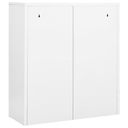 Armadio per Ufficio Bianco 90x40x102 cm in Acciaio | homemem39