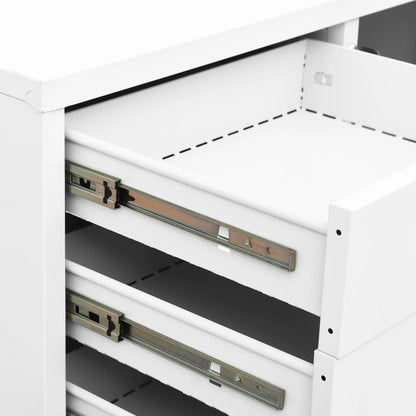 Armadio per Ufficio Bianco 90x40x102 cm in Acciaio | homemem39