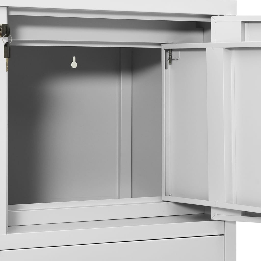 Armadio per Ufficio Grigio Chiaro 90x40x102 cm in Acciaio | homemem39