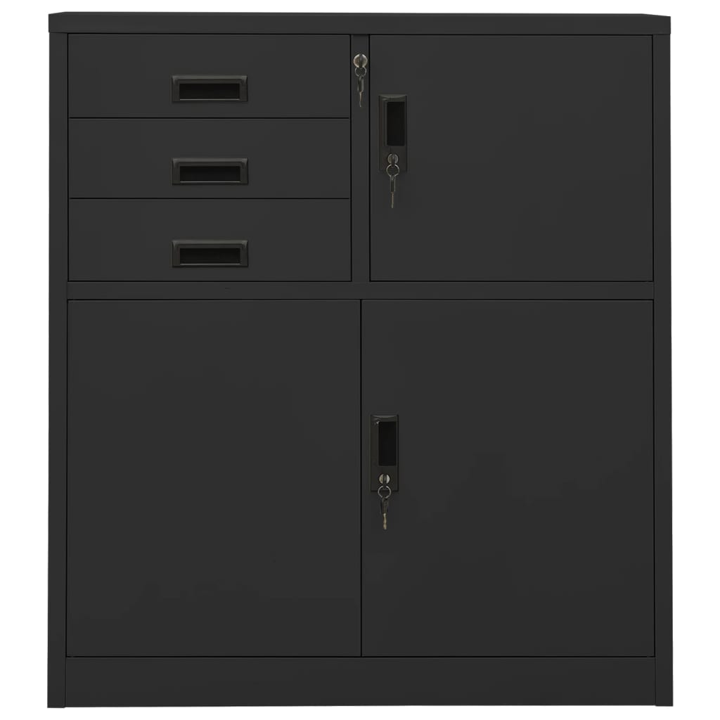 Armadio per Ufficio Antracite 90x40x102 cm in Acciaio | homemem39