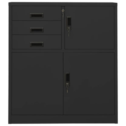 Armadio per Ufficio Antracite 90x40x102 cm in Acciaio | homemem39