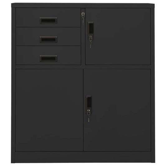 Armadio per Ufficio Antracite 90x40x102 cm in Acciaio | homemem39