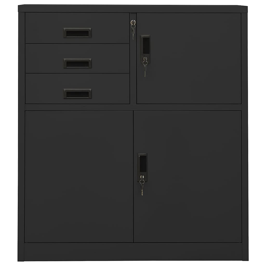 Armadio per Ufficio Antracite 90x40x102 cm in Acciaio