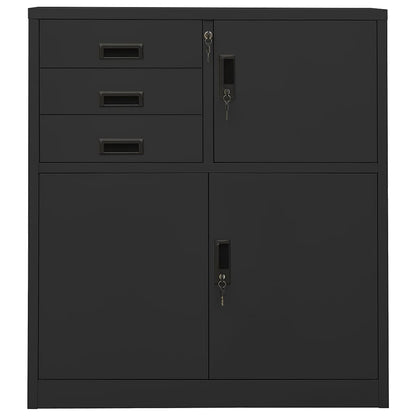 Armadio per Ufficio Antracite 90x40x102 cm in Acciaio