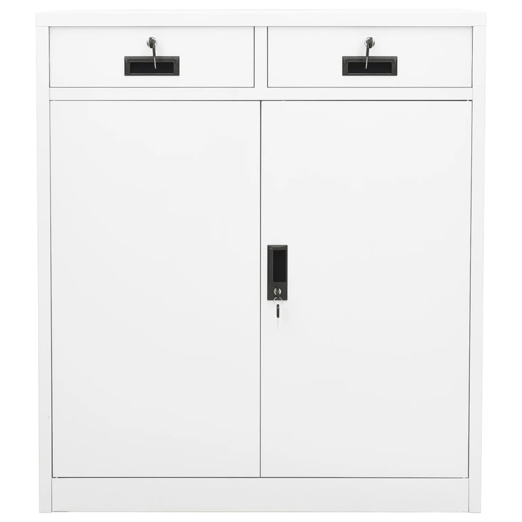 Armadio per Ufficio Bianco 90x40x102 cm in Acciaio | homemem39
