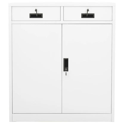 Armadio per Ufficio Bianco 90x40x102 cm in Acciaio