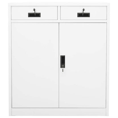 Armadio per Ufficio Bianco 90x40x102 cm in Acciaio