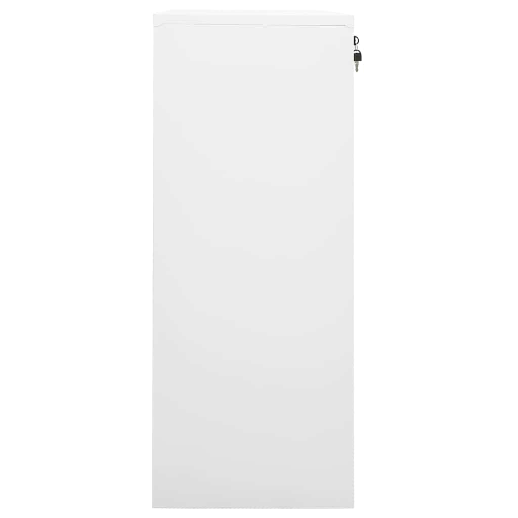 Armadio per Ufficio Bianco 90x40x102 cm in Acciaio