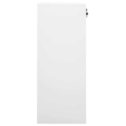 Armadio per Ufficio Bianco 90x40x102 cm in Acciaio