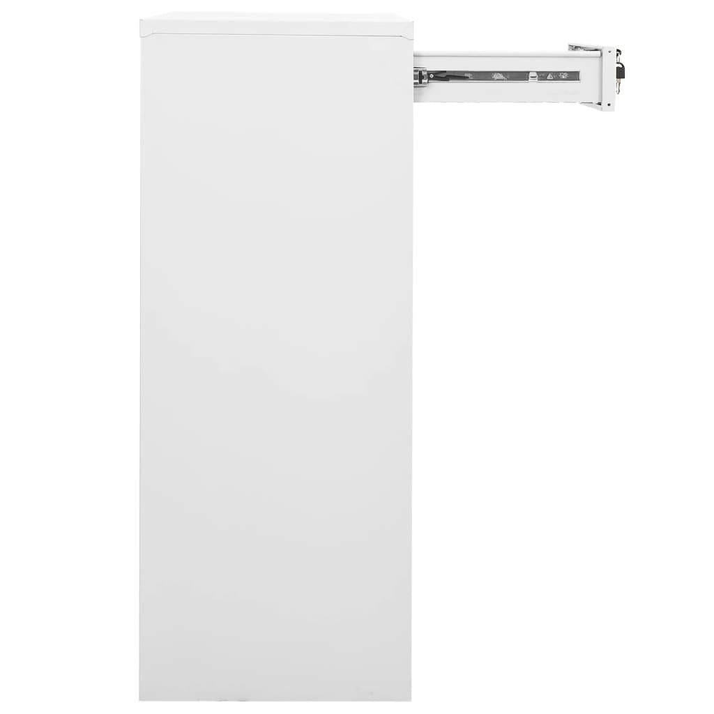Armadio per Ufficio Bianco 90x40x102 cm in Acciaio