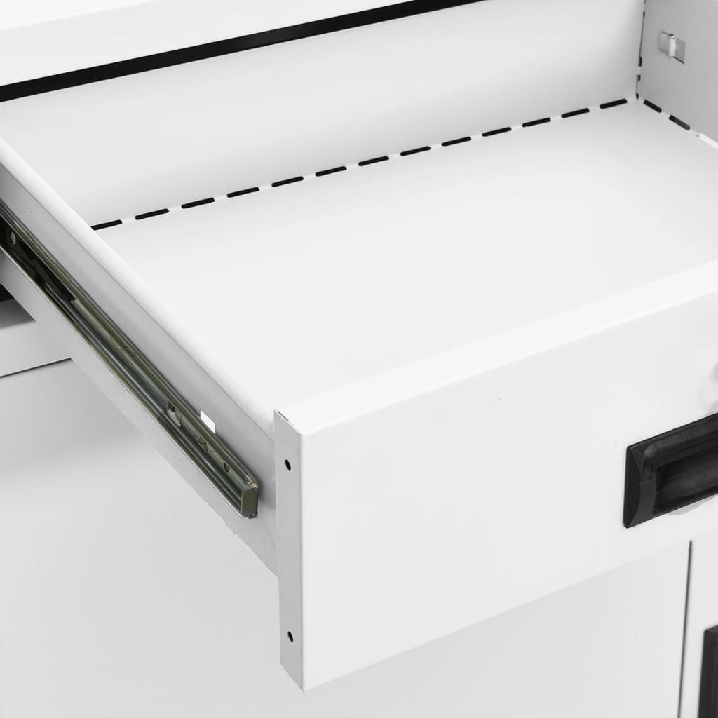 Armadio per Ufficio Bianco 90x40x102 cm in Acciaio | homemem39
