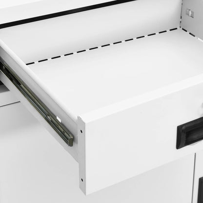 Armadio per Ufficio Bianco 90x40x102 cm in Acciaio | homemem39
