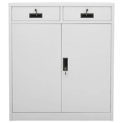 Armadio per Ufficio Grigio Chiaro 90x40x102 cm in Acciaio