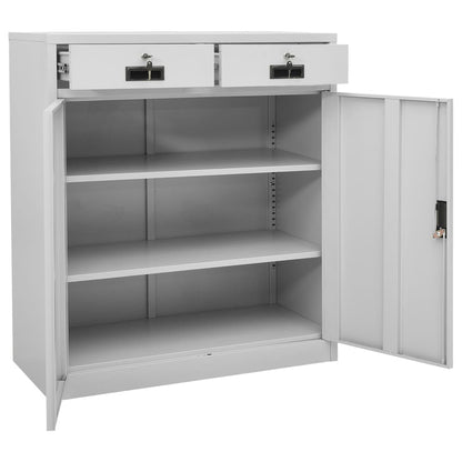 Armadio per Ufficio Grigio Chiaro 90x40x102 cm in Acciaio | homemem39
