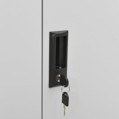 Armadio per Ufficio Grigio Chiaro 90x40x102 cm in Acciaio | homemem39
