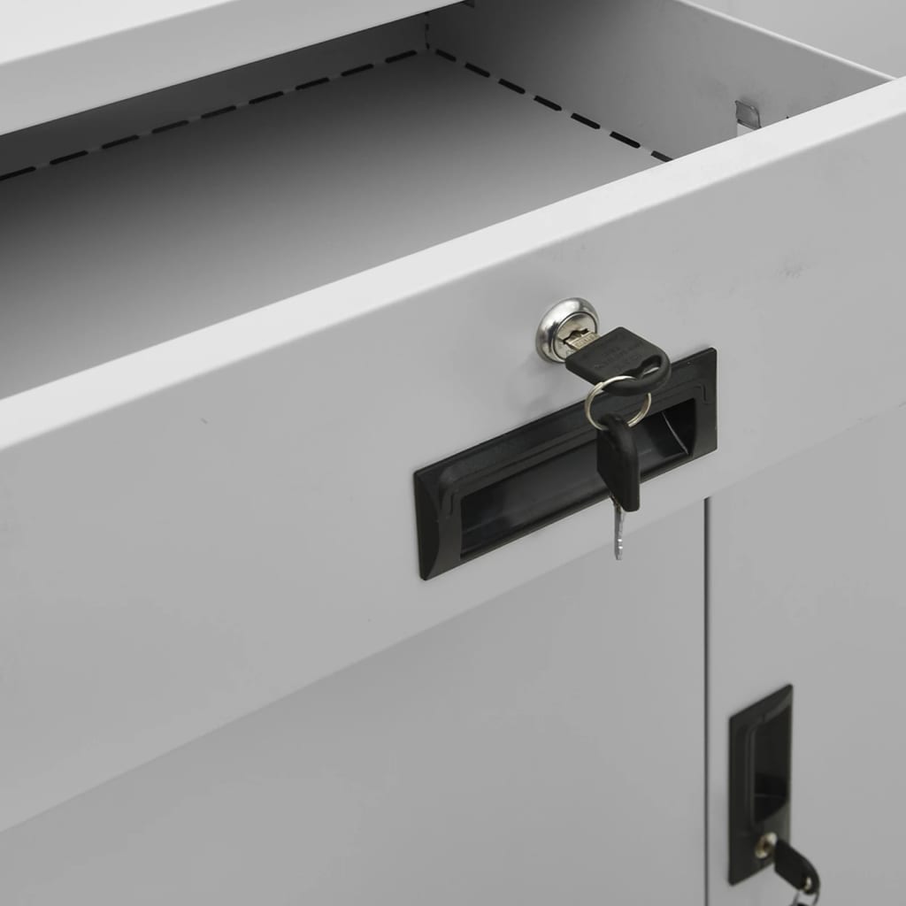 Armadio per Ufficio Grigio Chiaro 90x40x102 cm in Acciaio | homemem39