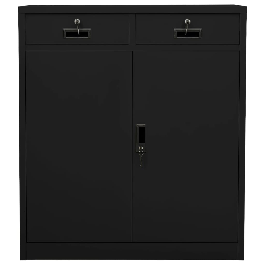Armadio per Ufficio Nero 90x40x102 cm in Acciaio - homemem39