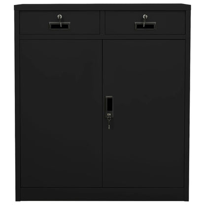 Armadio per Ufficio Nero 90x40x102 cm in Acciaio - homemem39