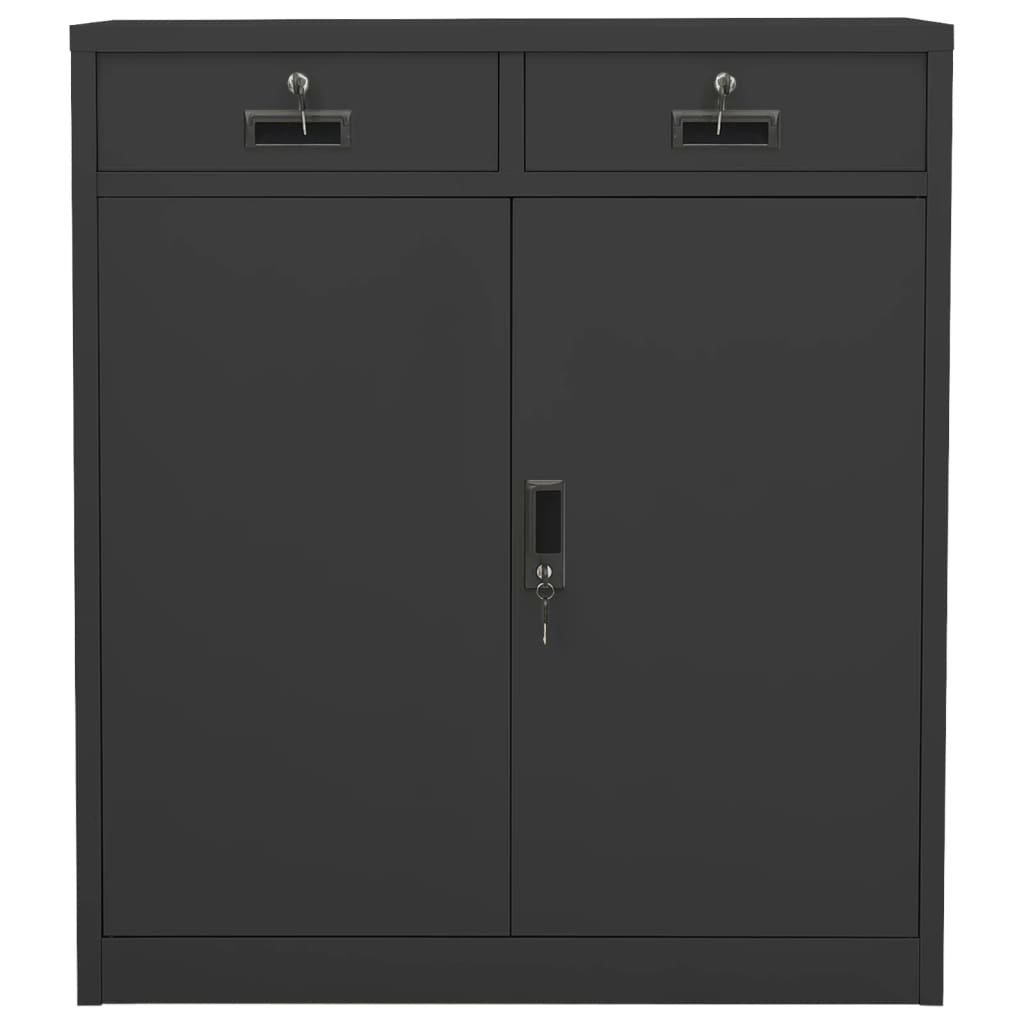 Armadio per Ufficio Antracite 90x40x102 cm in Acciaio | homemem39