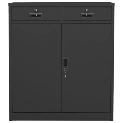 Armadio per Ufficio Antracite 90x40x102 cm in Acciaio