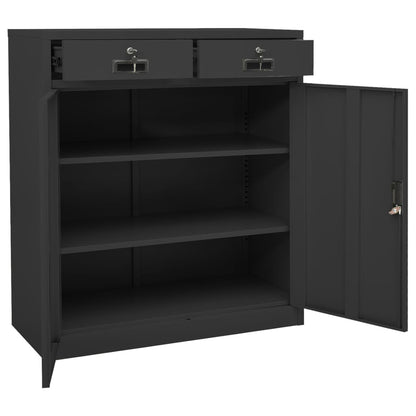 Armadio per Ufficio Antracite 90x40x102 cm in Acciaio | homemem39