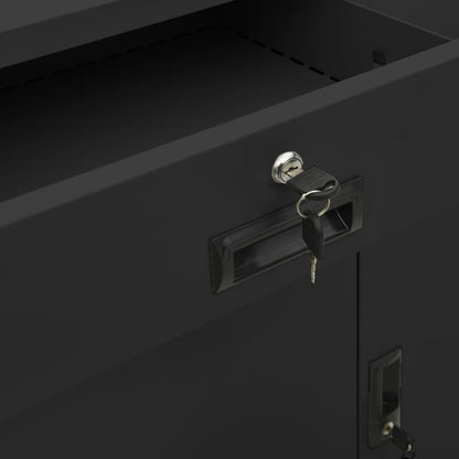 Armadio per Ufficio Antracite 90x40x102 cm in Acciaio
