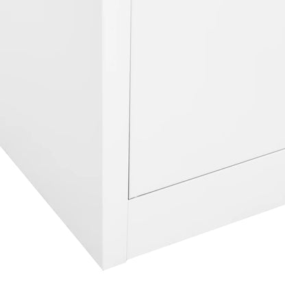 Armadio per Ufficio Bianco 90x40x180 cm in Acciaio | homemem39