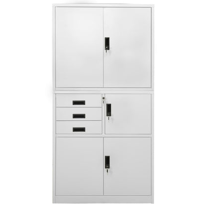 Armadio per Ufficio Grigio Chiaro 90x40x180 cm in Acciaio | homemem39