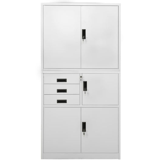 Armadio per Ufficio Grigio Chiaro 90x40x180 cm in Acciaio | homemem39