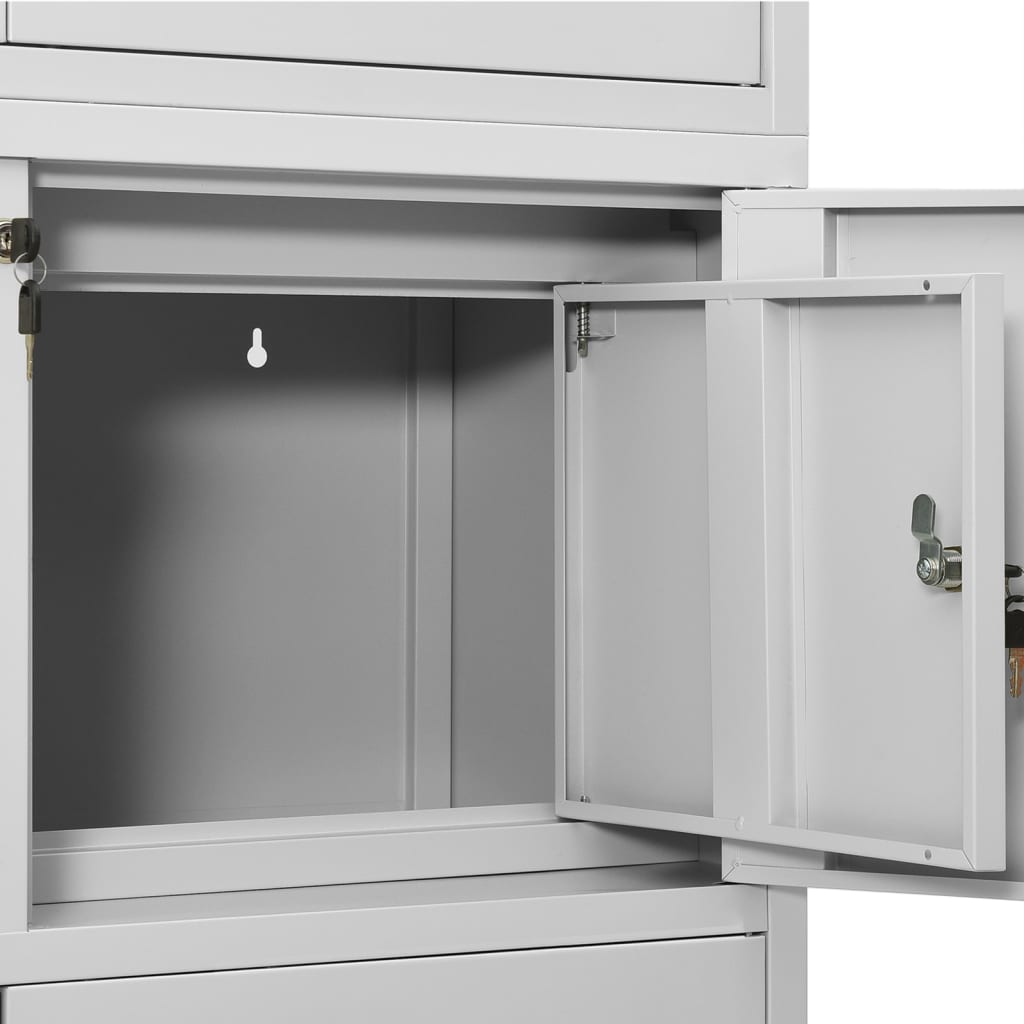 Armadio per Ufficio Grigio Chiaro 90x40x180 cm in Acciaio | homemem39