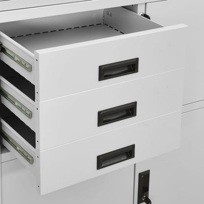 Armadio per Ufficio Grigio Chiaro 90x40x180 cm in Acciaio | homemem39