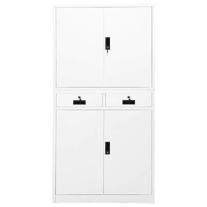 Armadio per Ufficio Bianco 90x40x180 cm in Acciaio