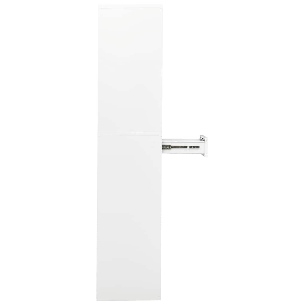 Armadio per Ufficio Bianco 90x40x180 cm in Acciaio